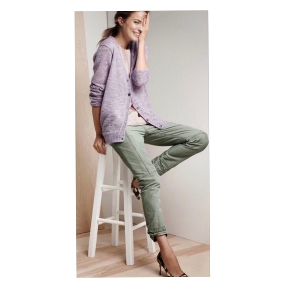 J.Crew Lilac Mohair Blend V Neck Cardigan XS EUC - Picture 2 of 13